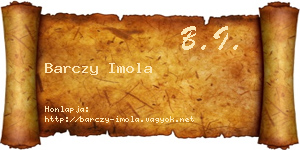 Barczy Imola névjegykártya